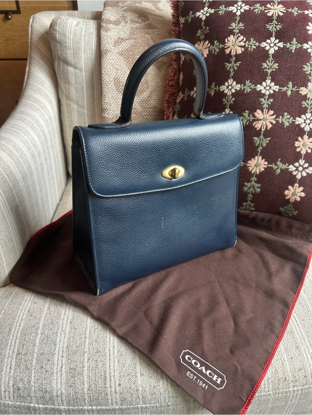Vintage 90s Coach Madison Biltmore 4417 in Navy w/Dustbag